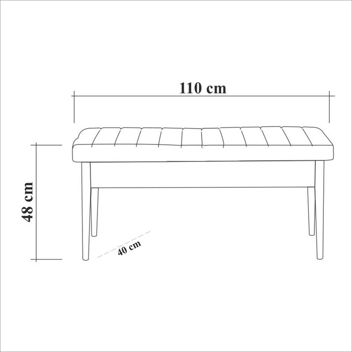 Hanah Home Banco Soho, Atlantic Terciopelo Pino Atlántico Elegante y Sofisticado 110x48x40cm